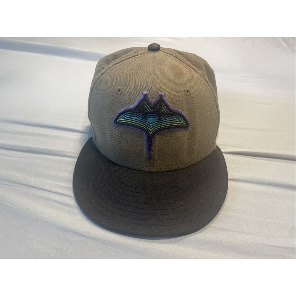 New Era Tampa Bay Devil Rays 9FORTY A-Frame Snapback Hat Brown Black Neon Logo